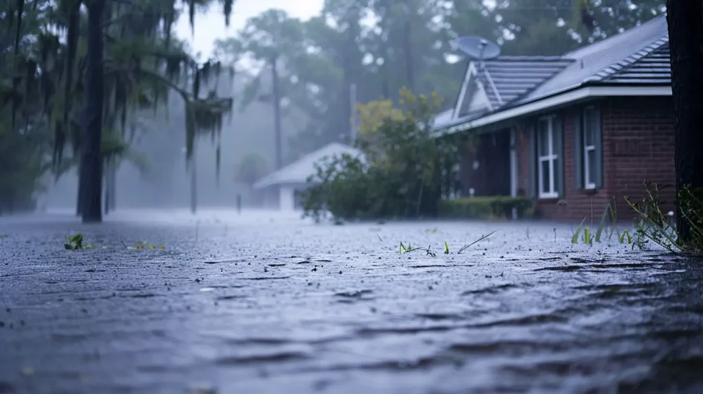 A Florida home being flooded during a hurricane.